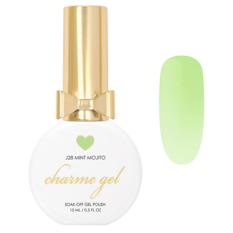 Charme Gel / Jelly J28 Mint Mojito Avocado Green Sheer Nail Polish Fresh Pastel Color