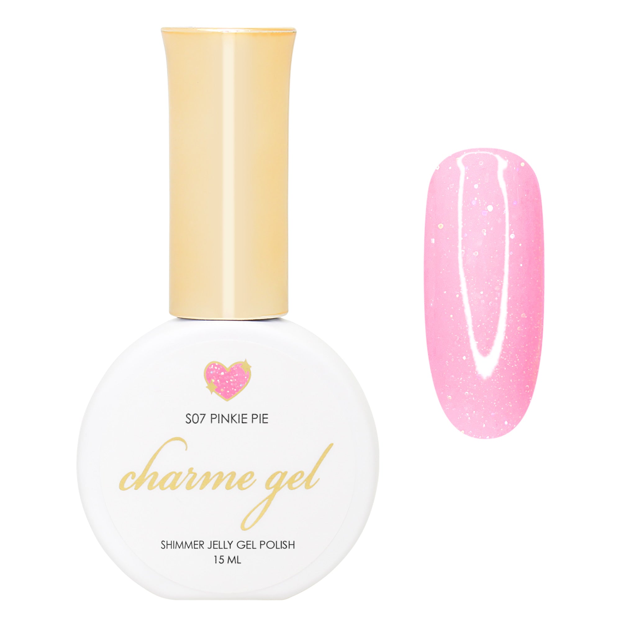 Charme Gel / Shimmer Jelly S07 Pinkie Pie Pink Bright Iridescent Holo Nail Polish Summer Trend 2024