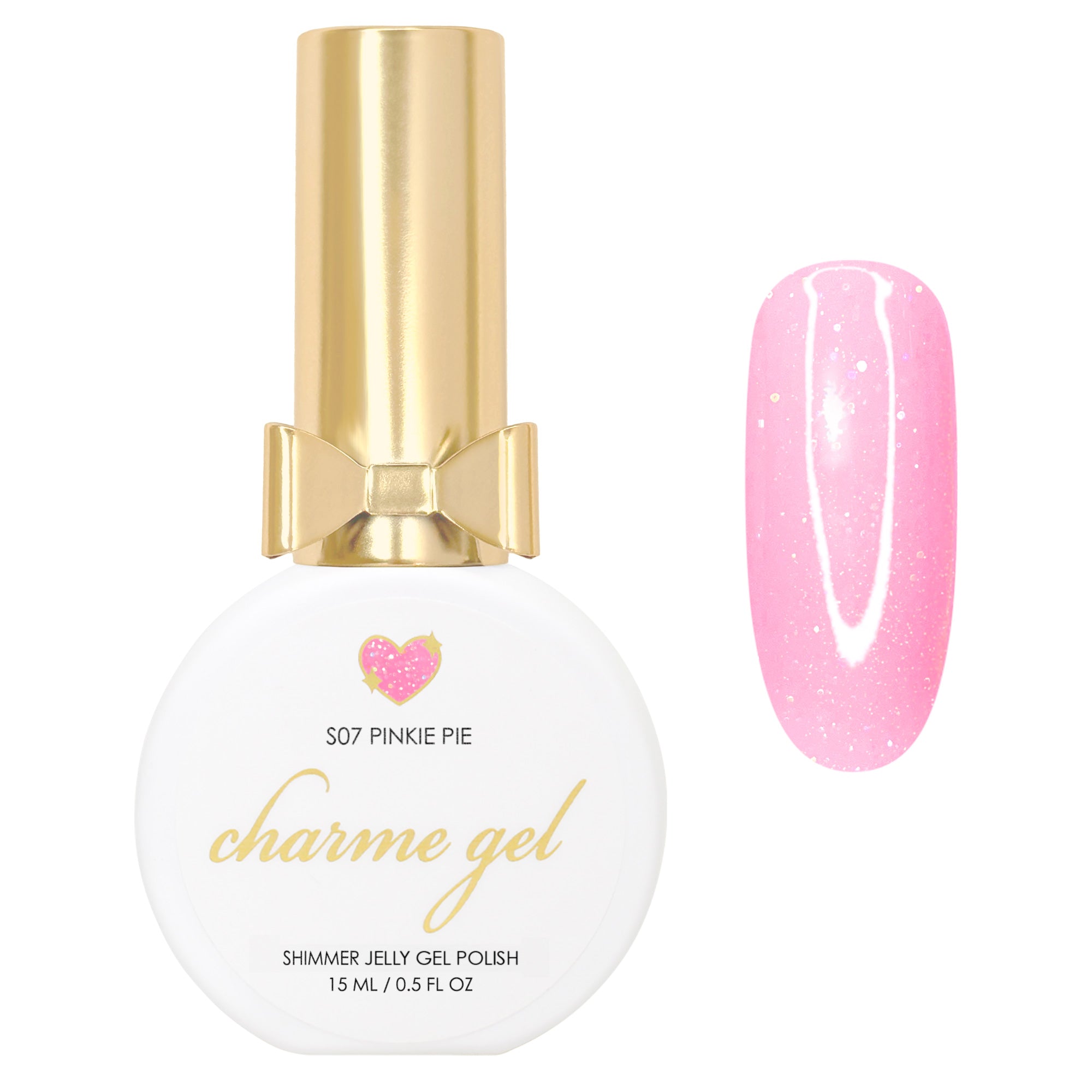 Charme Gel / Shimmer Jelly S07 Pinkie Pie Pink Bright Iridescent Holo Nail Polish Summer Trend 2024