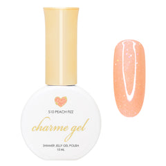 Charme Gel / Shimmer Jelly S10 Peach Fizz Orange Summer Nail Polish Fun
