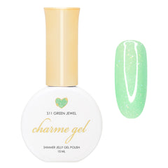 Charme Gel / Shimmer Jelly S11 Green Jewel Iridescent Holo Nail Polish Summer Style 2024 Fresh