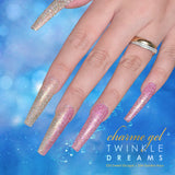 Charme Gel / Twinkle Shimmer S33 Sweet Escape Pink Gold Yellow Ombre Flash Polish Iridescent Mermaid