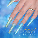 Charme Gel / Twinkle Shimmer S36 Dream Weaver Blue Flash Polish Green Aqua Mermaid Summer Trend