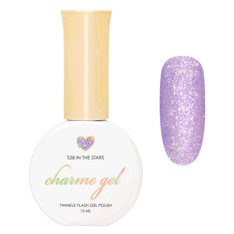 Charme Gel / Twinkle Shimmer S38 In the Stars Lilac Purple Flash Polish Mermaid