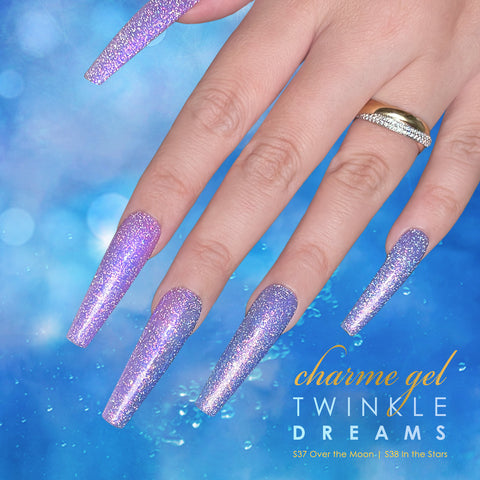 Charme Gel / Twinkle Shimmer S38 In the Stars Lilac Blue Purple Flash Polish Mermaid