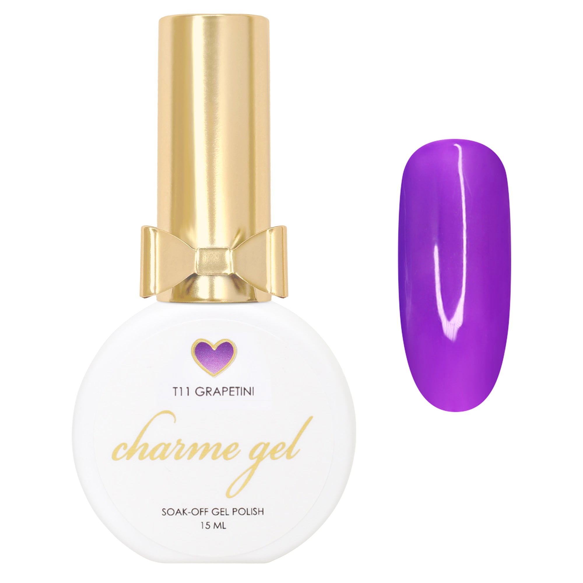 Charme Gel / Tinted Glass Nail Polish T11 Grapetini Transparent Clear Jelly Purple Nails