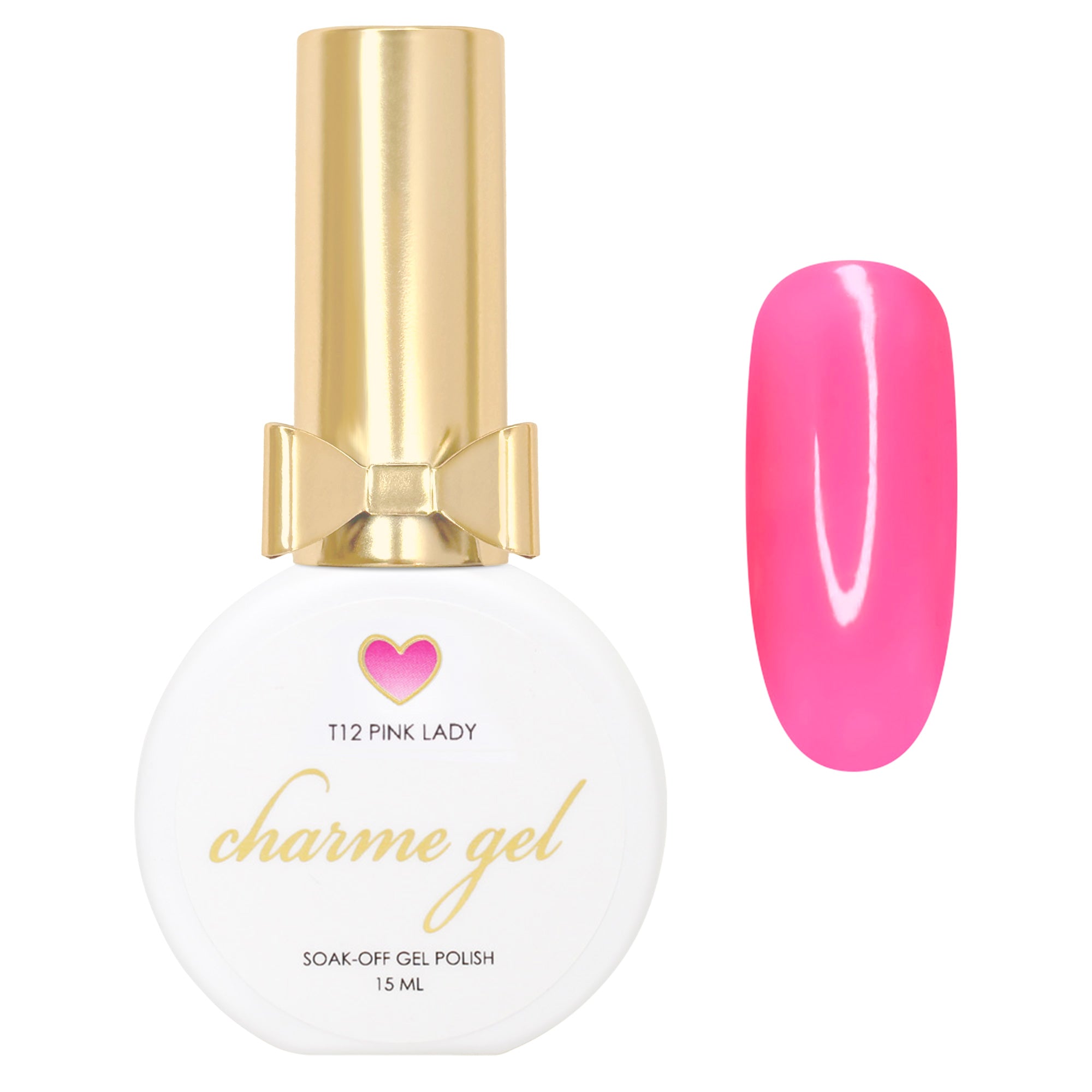 Charme Gel / Tinted Glass Nail Polish T12 Hot Pink Lady Transparent Jelly Nails Summer