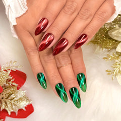 Charme Box / November Holiday 2025 / Christmas Winter Themed Nail Art Subscription Box Mystery Green Red Cat Eye Magnetic Gel Polish Cat Eye Gift Idea for Nail Lover