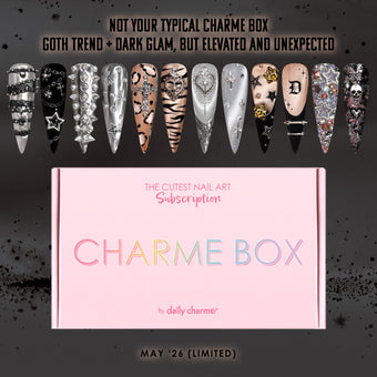 Charme Box Mystery Nail Art Subscription Gel Polish Cat Eye Goth Punk May 2026 / Rockstar Themed