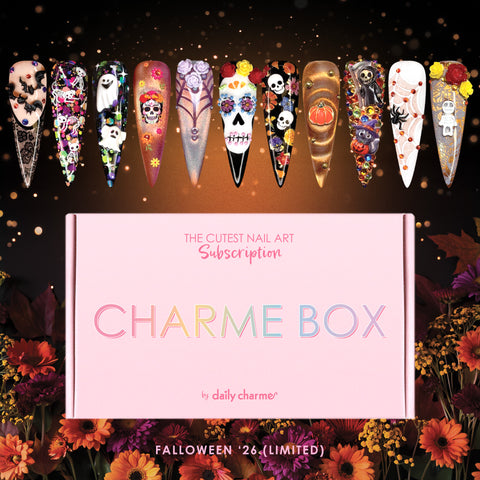 Charme Box / September 2026 / Falloween Themed Halloween Autumn Fall Day of the Dead Inspired Nail Art Gel Subscription Box Gift Idea for Nail Lover
