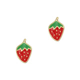 Sweet Strawberry Nail Charm / Gold 3D Decor Cute Kawaii Summer Fruit Design