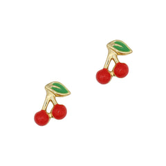Wild Cherry Nail Charm / Gold 3D Decor Jewelry Summer Nail Art Design Cute Kawaii