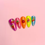 Juicy Watermelon Nail Charm / Gold Summer 3D Nail Decor Jewelry Fresh Fruit