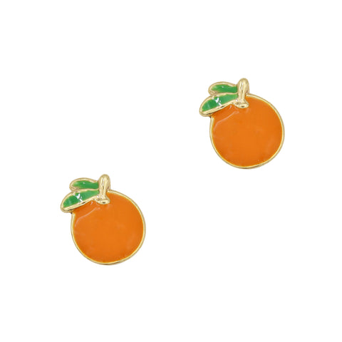 Sunny Orange Nail Charm / Gold Nail Jewelry 3D Design Cute Summer Fruit Art
