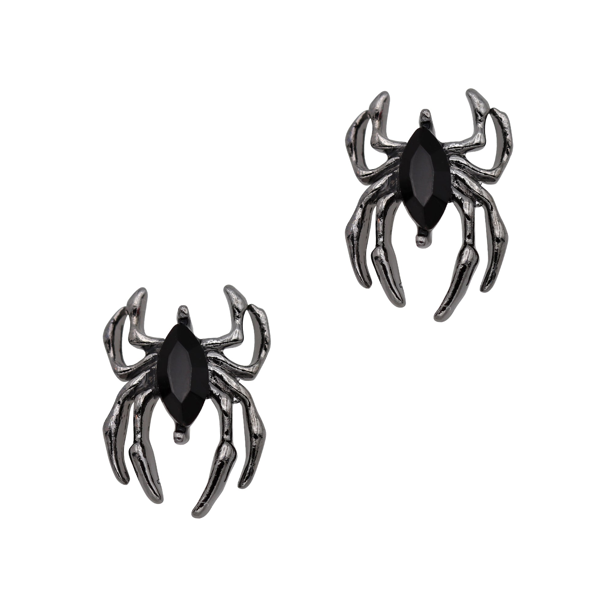 Gothic Spider / Gunmetal - Dark Creepy Crawly Bug Goth Halloween Nail Art
