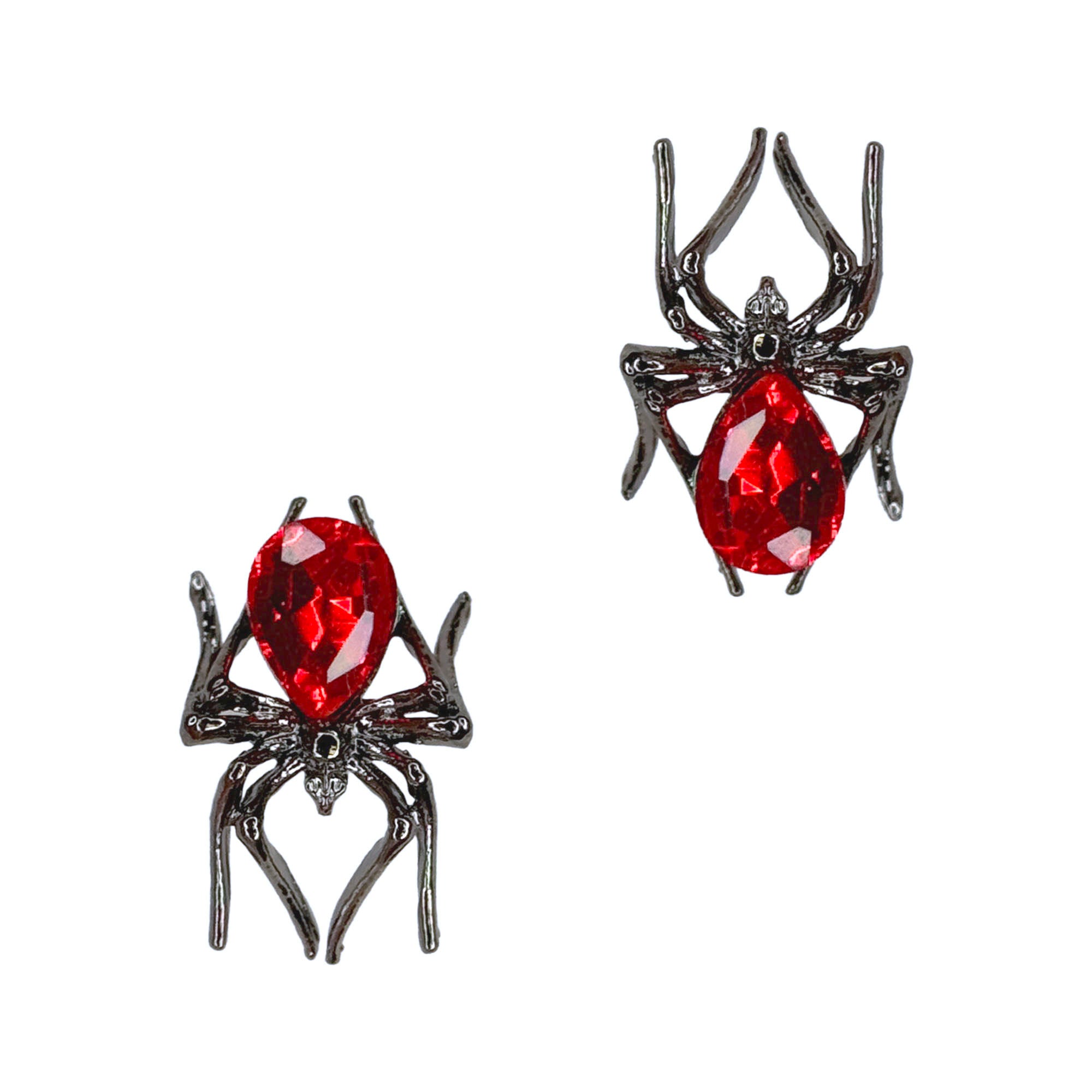 Oversized Black Widow Spider Ruby Nail Art Charm Jewelry Decor 3D