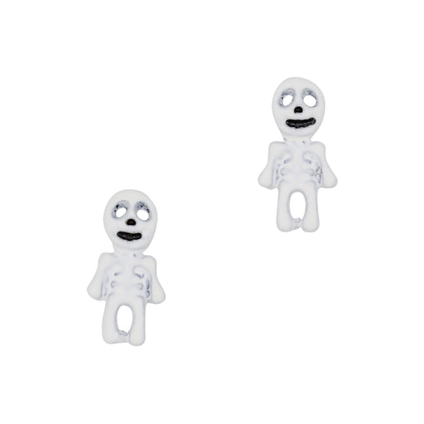 Cute 3D Halloween Nail Charm Decor Skelly Skeleton / White Funny Silly