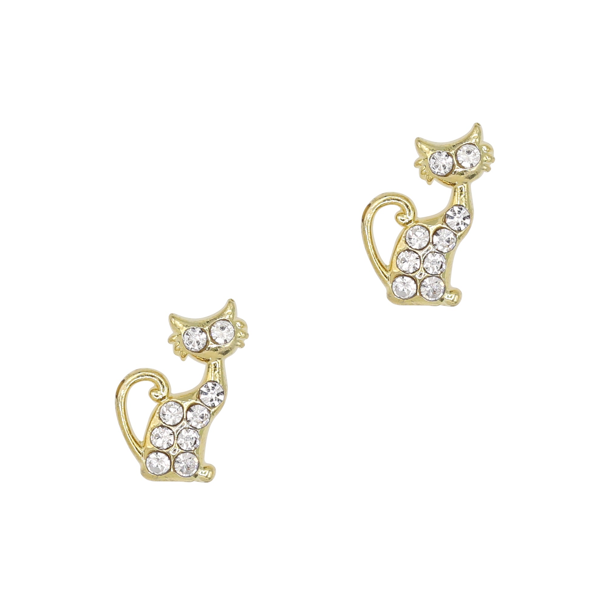 3D Nail Charm Decor Halloween Cat / Gold Clear Crystal Cute Cat Lover Musthave
