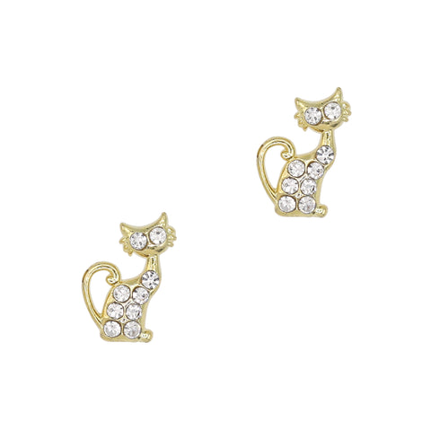 3D Nail Charm Decor Halloween Cat / Gold Clear Crystal Cute Cat Lover Musthave