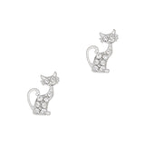 3D Nail Charm Jewelry Halloween Cat / Silver Clear Crystal Cute Cat Lover Musthave Decor