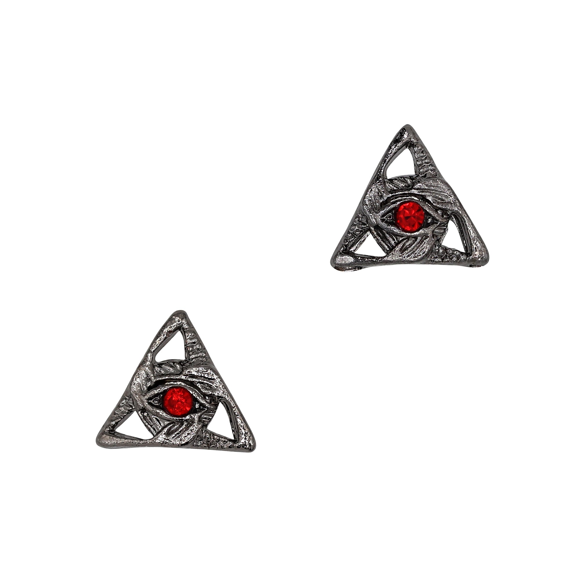 Goth Trinity Nail Charm Eye Alchemist’s Triangle / Gunmetal / Ruby Red