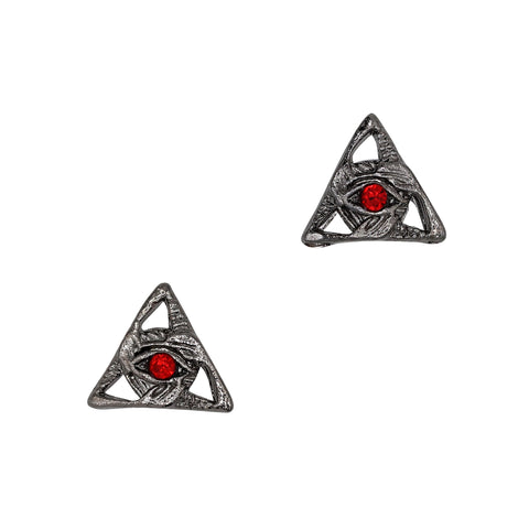 Goth Trinity Nail Charm Eye Alchemist’s Triangle / Gunmetal / Ruby Red