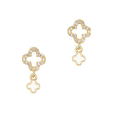 Four Leaf Clover Dangle / Zircon Charm / Gold Nail Jewelry Decor