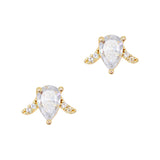 Pear Drop Tiara / Zircon Charm / Gold Gem Nail Jewelry Fashion