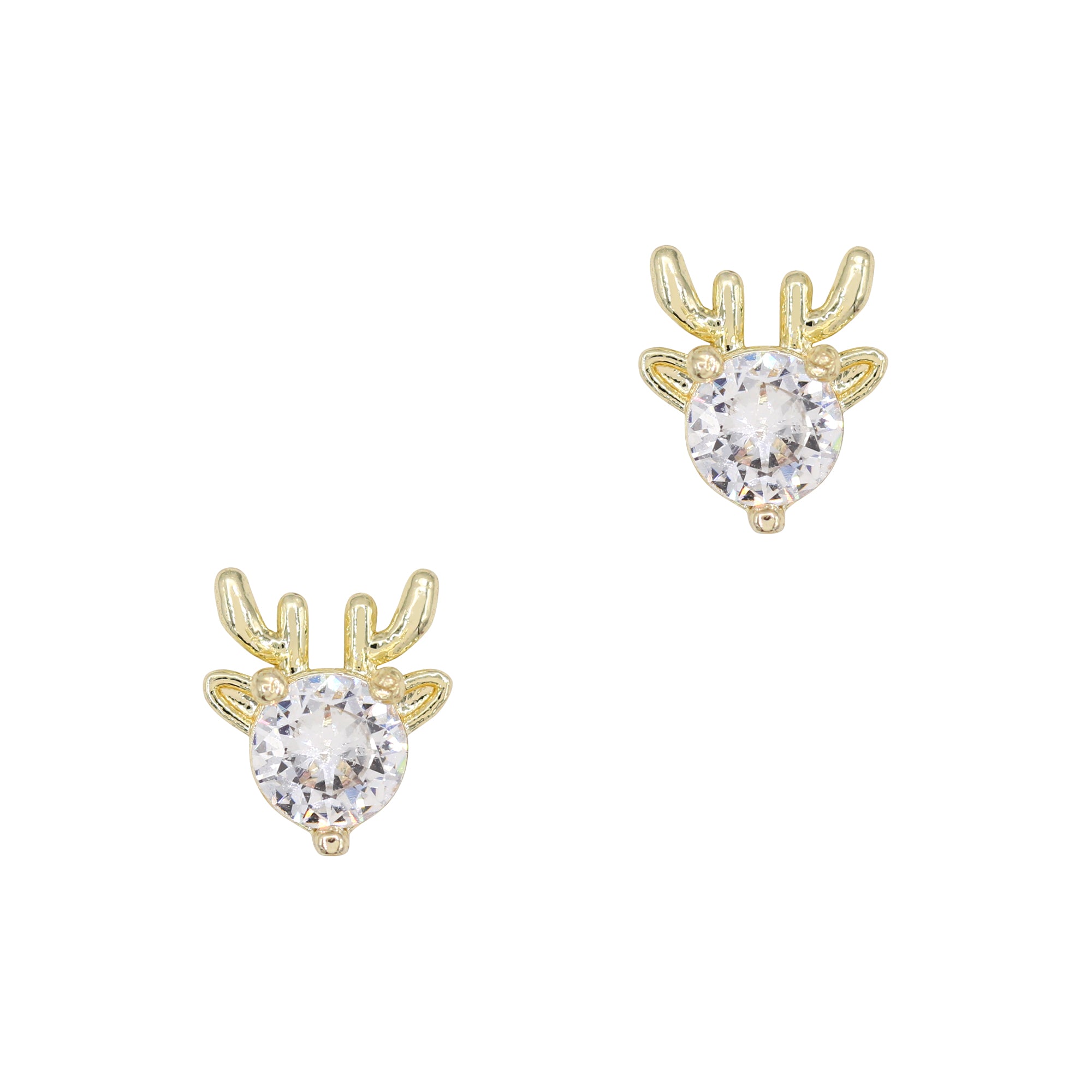 Holiday Nail Charm Christmas Decor Jolly Reindeer / Zircon Charm / Gold Cute
