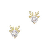 Holiday Nail Charm Christmas Decor Jolly Reindeer / Zircon Charm / Gold Cute