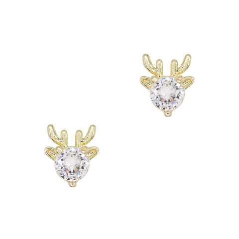 Holiday Nail Charm Christmas Decor Jolly Reindeer / Zircon Charm / Gold Cute