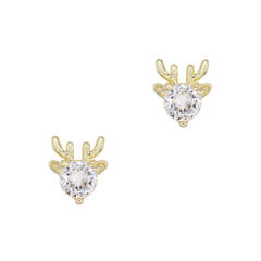 Holiday Nail Charm Christmas Decor Jolly Reindeer / Zircon Charm / Gold Cute