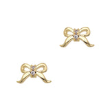Dainty Ribbon Bow / Zircon Charm / Gold | 3D Nail Art | Ballerina Core | Christmas Holiday Winter Wonderland
