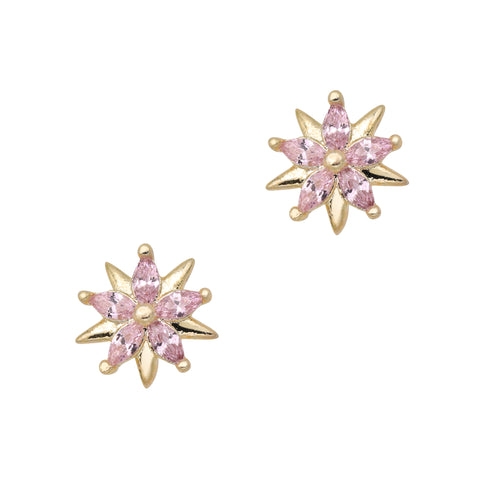 Star Snowflake / Zircon Charm / Gold / Pink 3D Nail Art Christmas Holiday Winter Wonderland