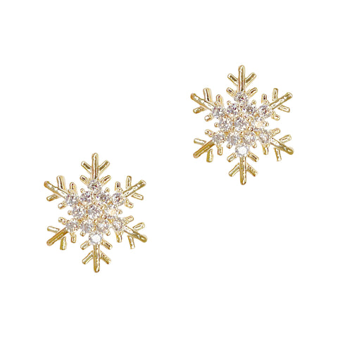 Large Snowflake / Zircon Charm / Gold 3D Nail Art Christmas Holiday Winter Wonderland