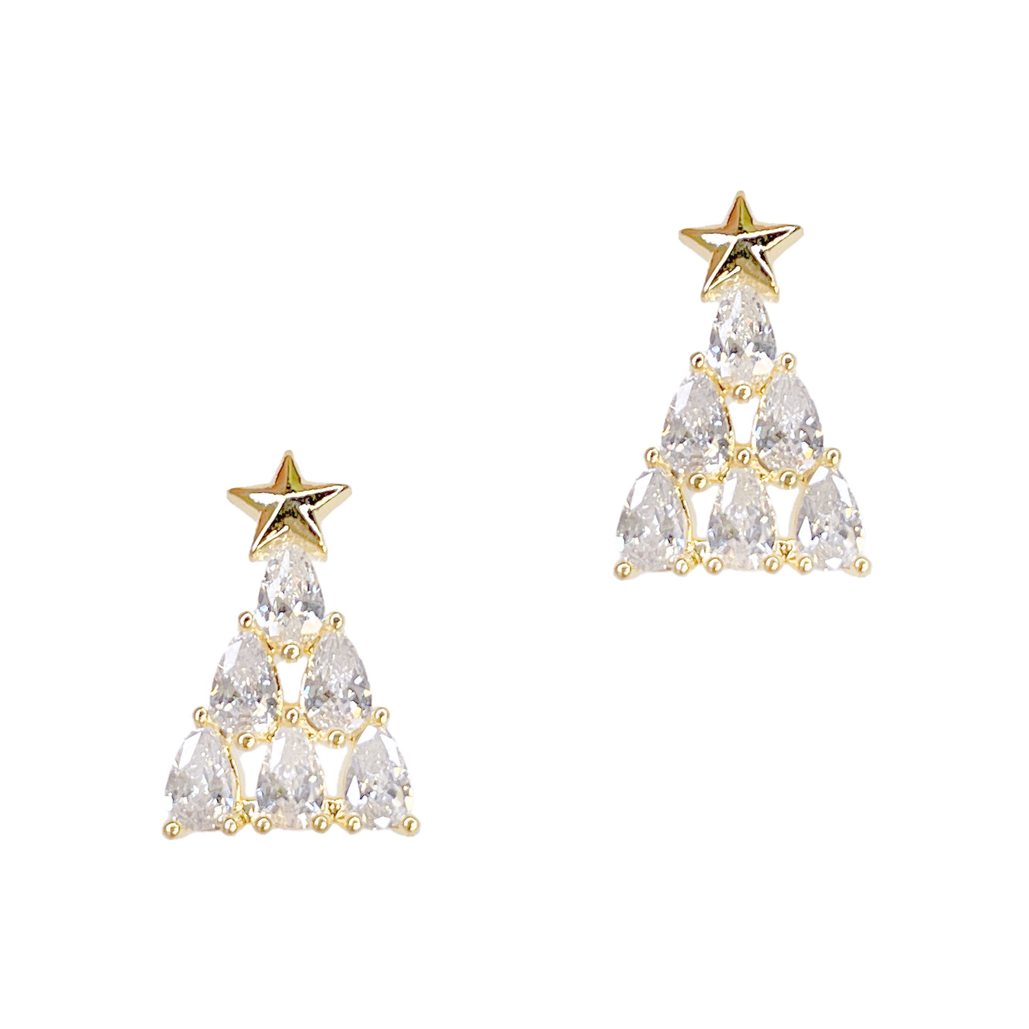 Marvelous Christmas Tree / Zircon Charm / Gold 3D Nail Art Christmas Holiday Winter Wonderland