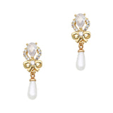 Pearl Drop Dangle / Zircon Charm / Gold Nail Art Jewelry