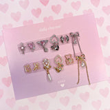 LOVE / Zircon Charm / Gold Valentine's Day Nail Art Jewelry Decor Cute Pearl