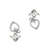 Heart Locket Dangle / Zircon Charm / Silver Nail Art Decor Jewelry Trendy