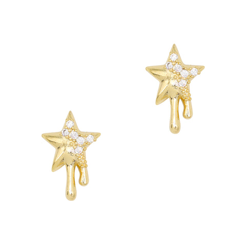 Star Drip Nail Zircon Charm Gold Melting 3D Jewelry Crystal Bling Trendy