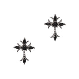 3D Nail Jewelry Midnight Cross / Zircon Charm / Gunmetal Goth Edgy Vibe