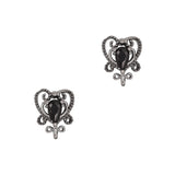 3D Nail Decor Jewelry Edgy Gothic Heart / Zircon Charm / Gunmetal