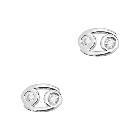 Cancer / Zodiac Sign Zircon Charm / Silver Nail Art Stud 3D Horoscope Symbol Celestial Trend Crystal