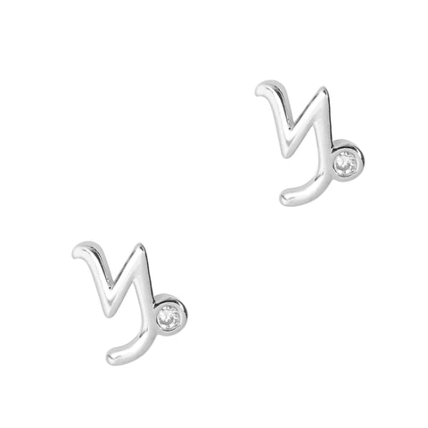 Capricorn / Zodiac Sign Zircon Charm / Silver Nail Jewelry 3D Studs Decor Genz Trend Horoscope Celestial