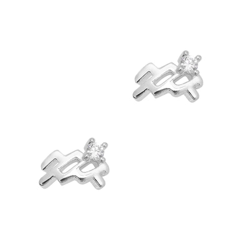 Aquarius / Zodiac Sign Zircon Charm / Silver Nail Jewelry 3D Studs Decor Genz Trend Horoscope Celestial