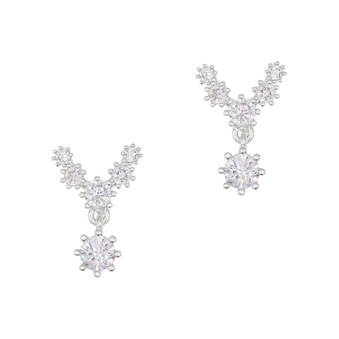 Nail Art Decor 3D Diamond Necklace / Zircon Charm / Silver Crystal Dangle Accent Birthday Nails