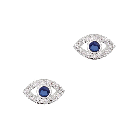 Evil Eye / Zircon Charm / Silver Nail Jewelry 3D Decor Trendy Blue Crystal