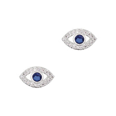 Evil Eye / Zircon Charm / Silver Nail Jewelry 3D Decor Trendy Blue Crystal