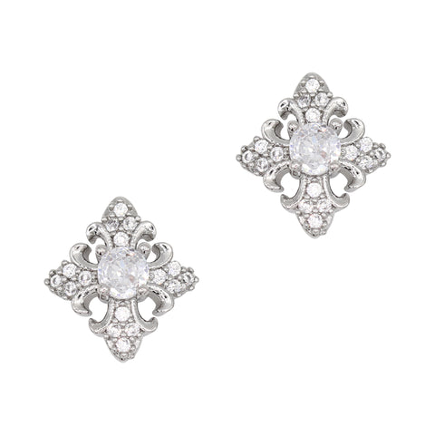 Crystal Cross / Zircon Charm / Silver Nail Charm Decorative