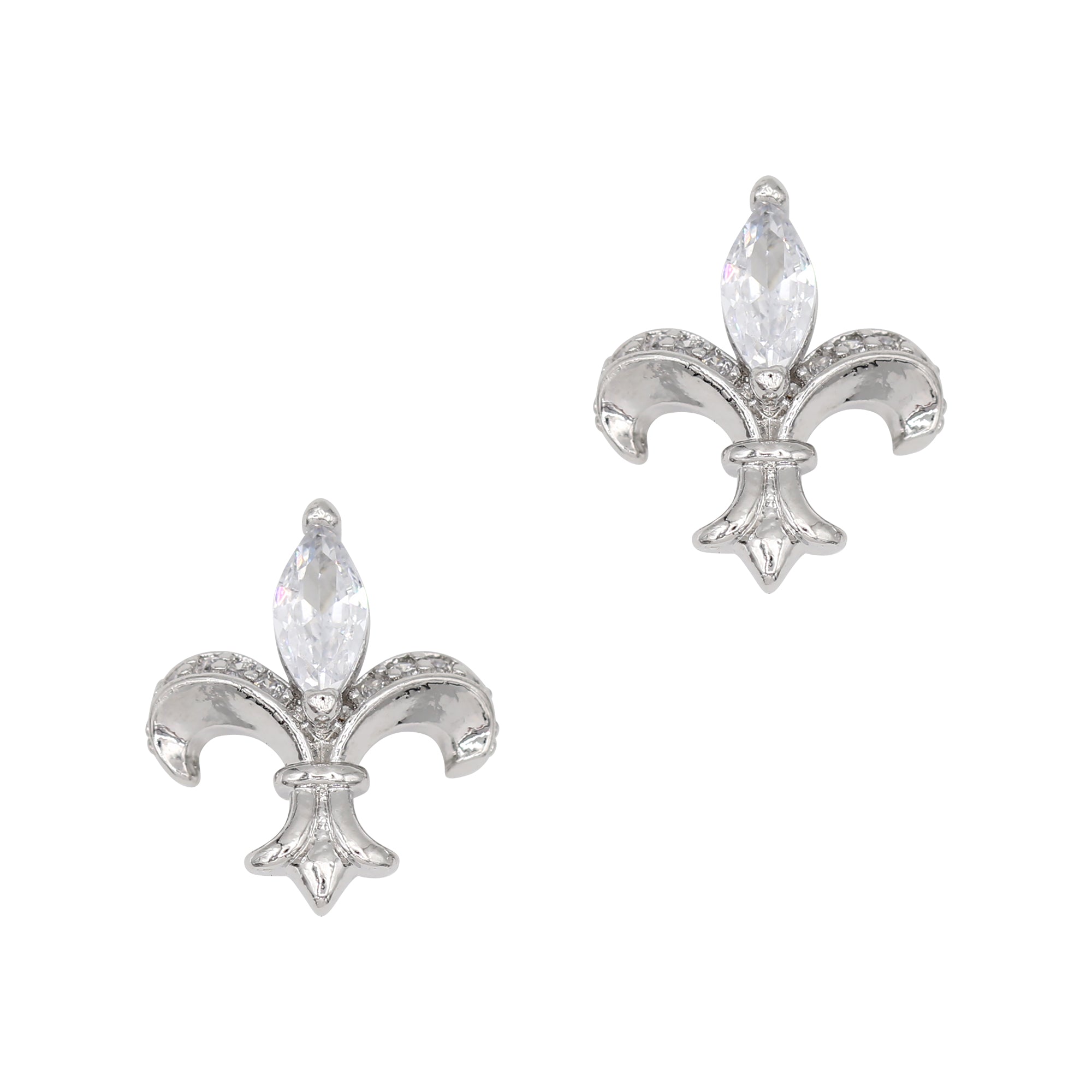 Grand Fleur / Zircon Charm / Silver Nail Jewelry 3D Decor Vintage